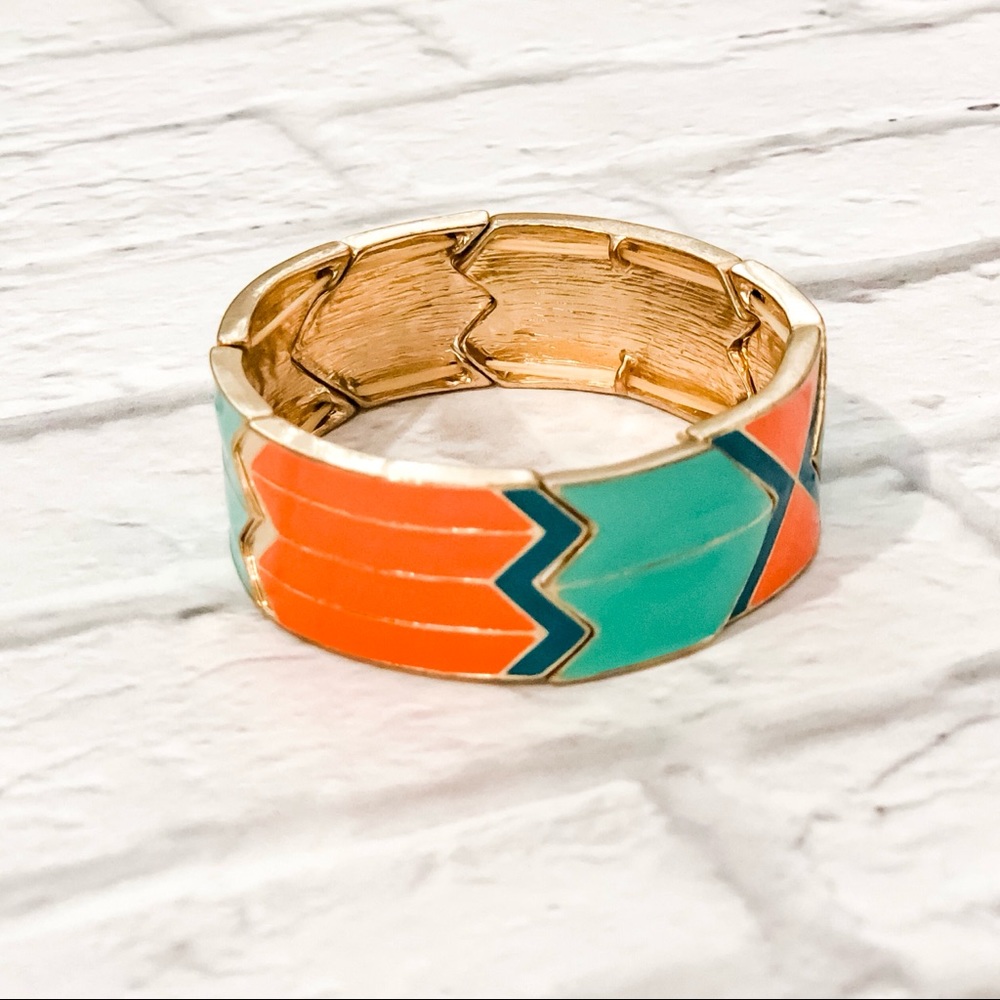 Turquoise & Orange Bangle